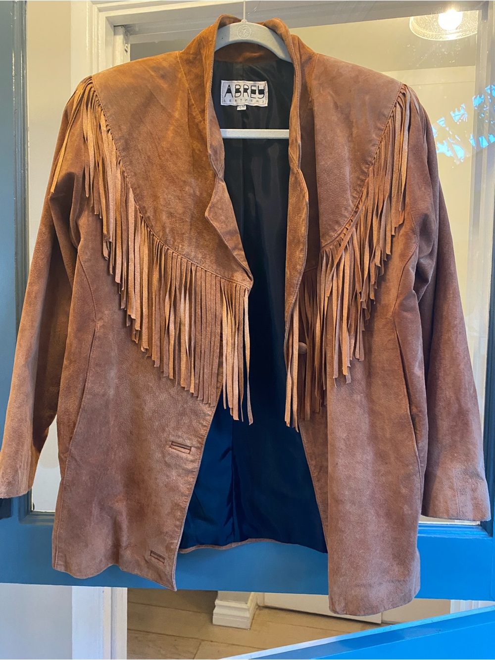 Women’s Tan Suede Fringe Leather Jacket